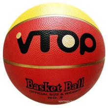 Red Color High Quality with Golden Line Basketball